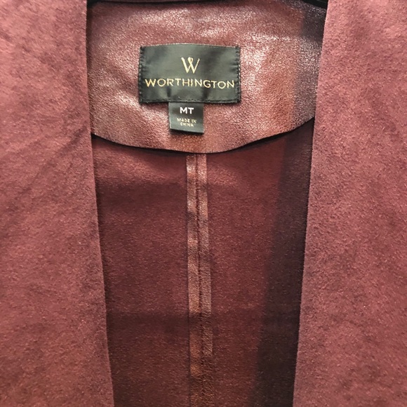 Worthington Open Front Faux Suede Blazer - Picture 6 of 9